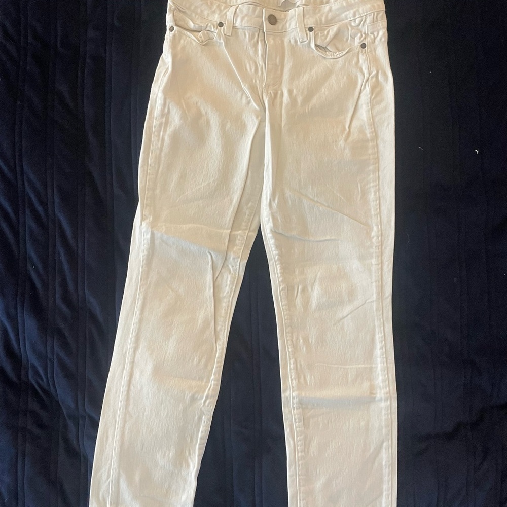 PAIGE Women's Straight Leg White Jeans